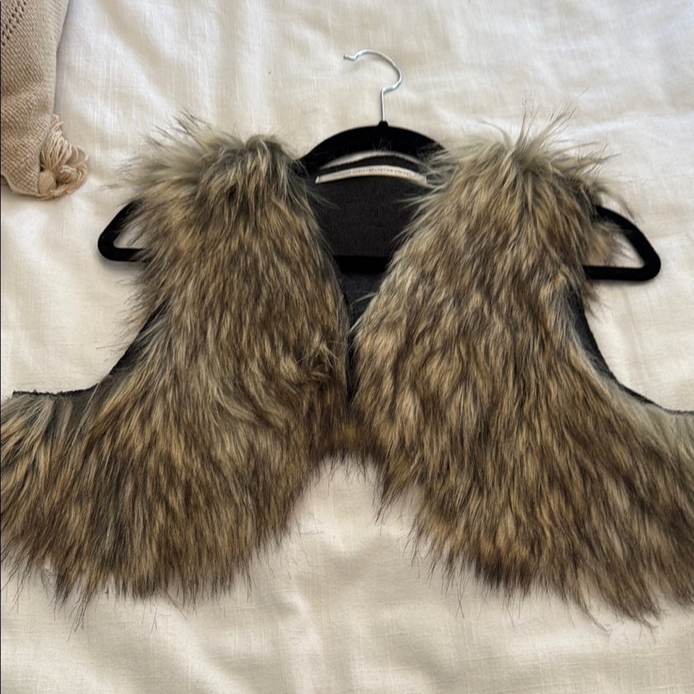 Faux Fur Vest in Brown by [Brand]